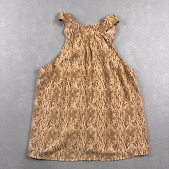 goldray Tops - Goldray Halter Top Snakeskin Print Tie Back Tan Womens Size XLARGE Swing
